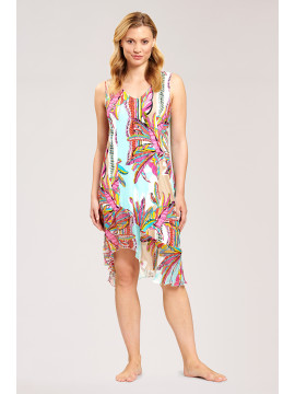 Louis Feraud Ethno Feather Dress